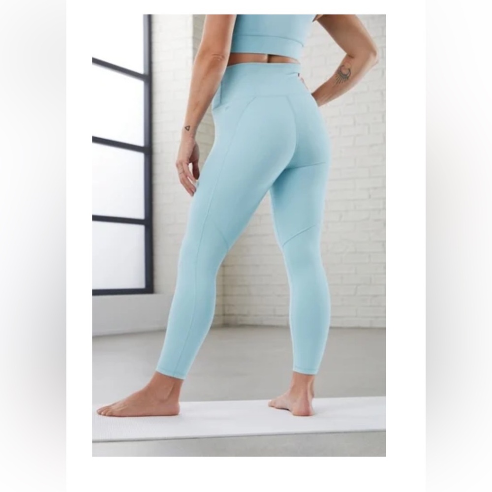 powder blue fabletics leggings